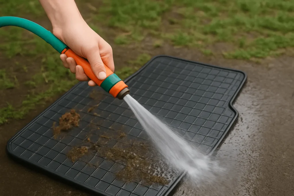 cleaning rubber mat