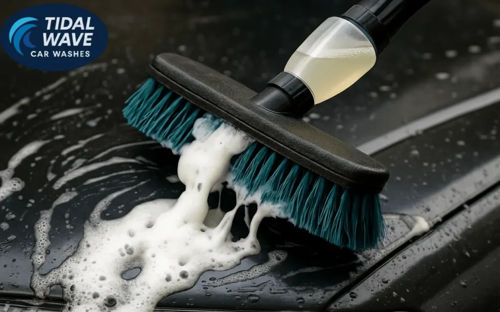 brush with soap dispenser