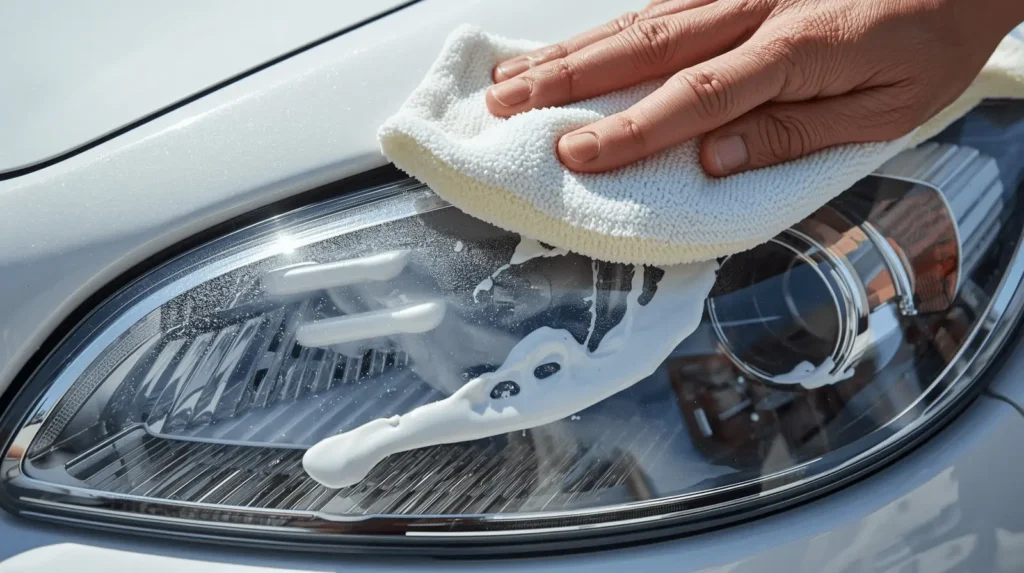 applying cleaner